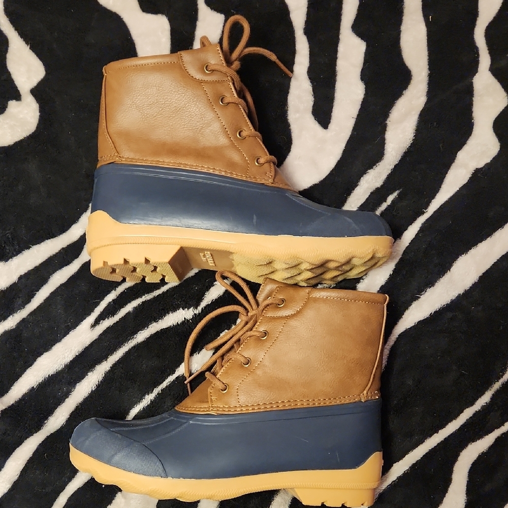 Sperry Men's Tan and Navy Rain Boots